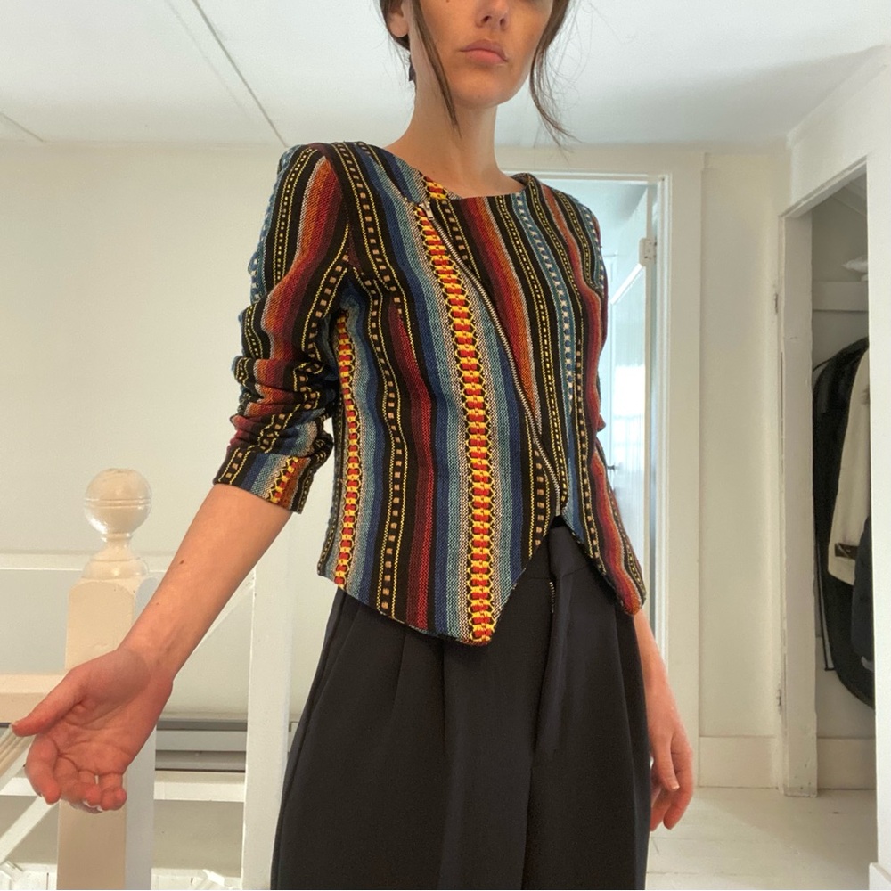 Sabine / Anthropologie Beatriz Striped Moto Jacket